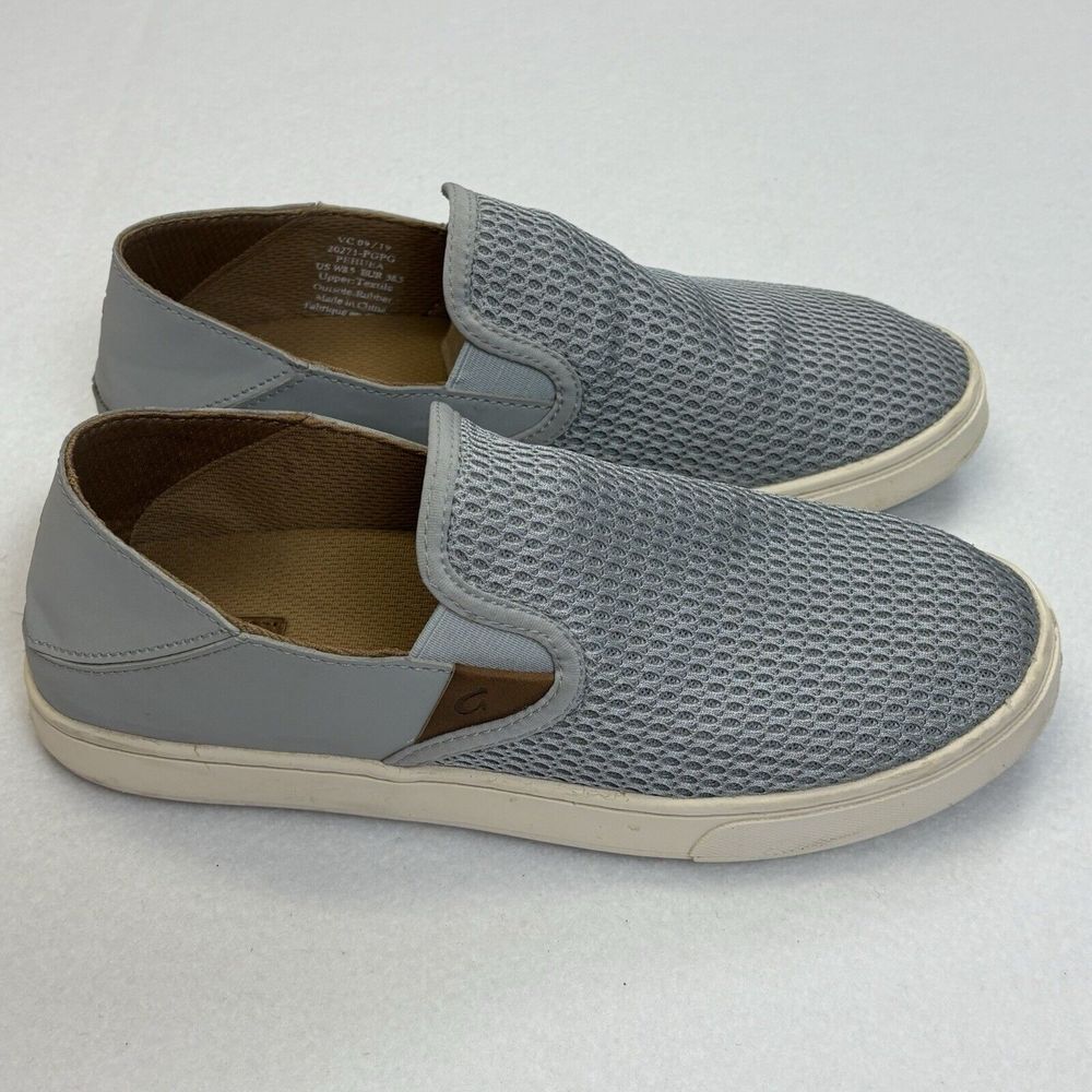 Olukai Pehuea Women's Slip On Mesh Sneaker Gray Size 8.5 Travel‎ Beach Comfort - Picture 3 of 9